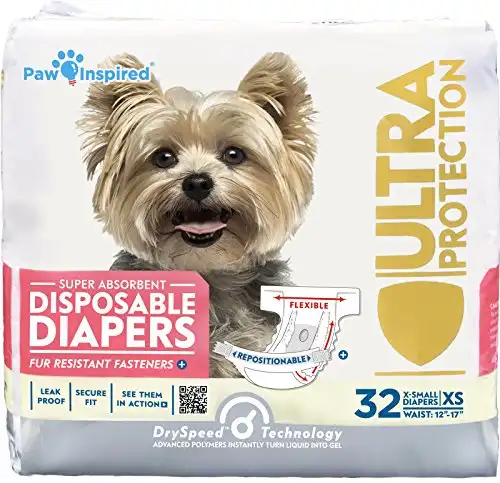 Paw Inspired Disposable Dog Diapers (32 Count)