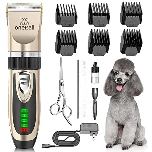OneIsAll Low Noise Dog Clipper Grooming Kit